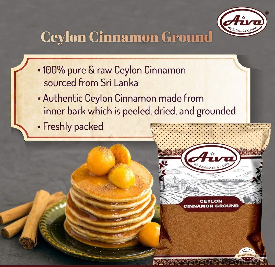 AIVA WE BELIEVE IN QUALITY Aiva Pure Ceylon Cinnamon Powder (2 LB) Bulk Premium Grade Ground Cinnamon for Baking, Cooking, and Beverages