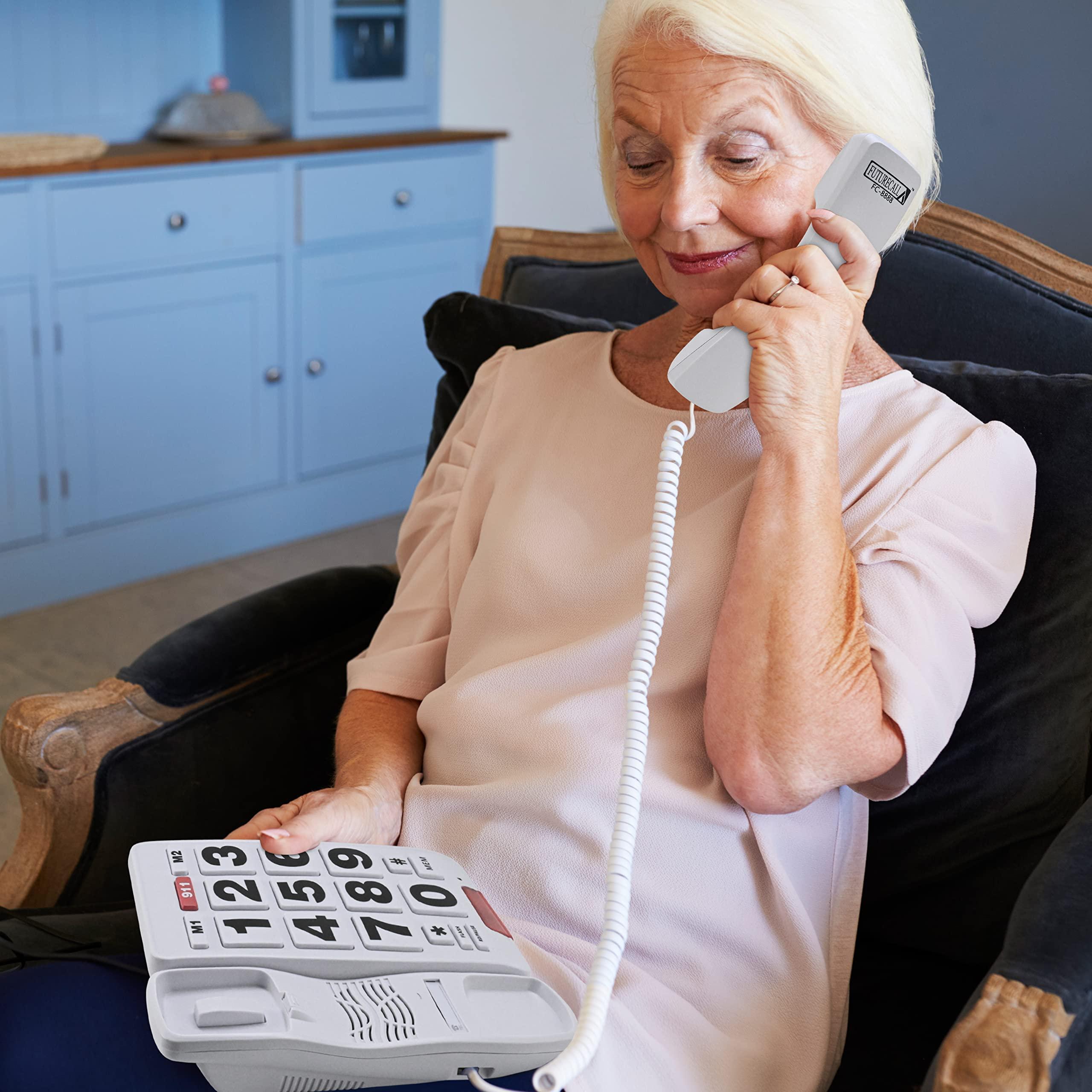 Future Call Future Call FC-8888 Big Button Phone for Seniors | Large Button Phones for Seniors | Phone for Visually Impaired and Telephones for Hearing Impaired | 40db Handset | Best Landline Phones for Seniors