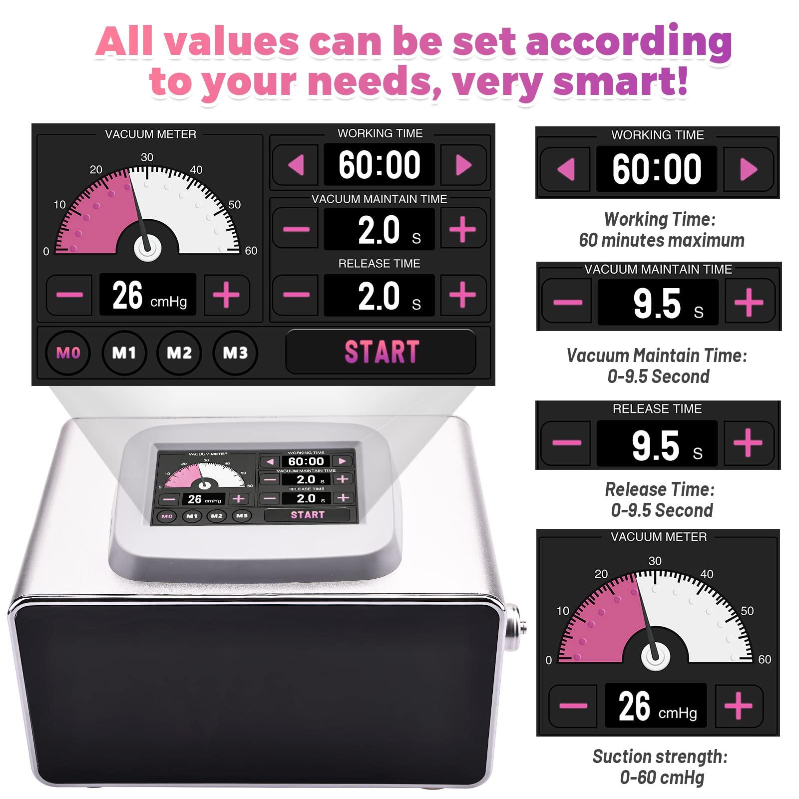 Meifuly Meifuly Vacuum Therapy Machine with 1500ML Large Cups, Vacuum Cupping Machine, Vacuum Cupping Therapy Sets with 24 Vacuum Cups and 3 Pumps, 0-60 cmHg