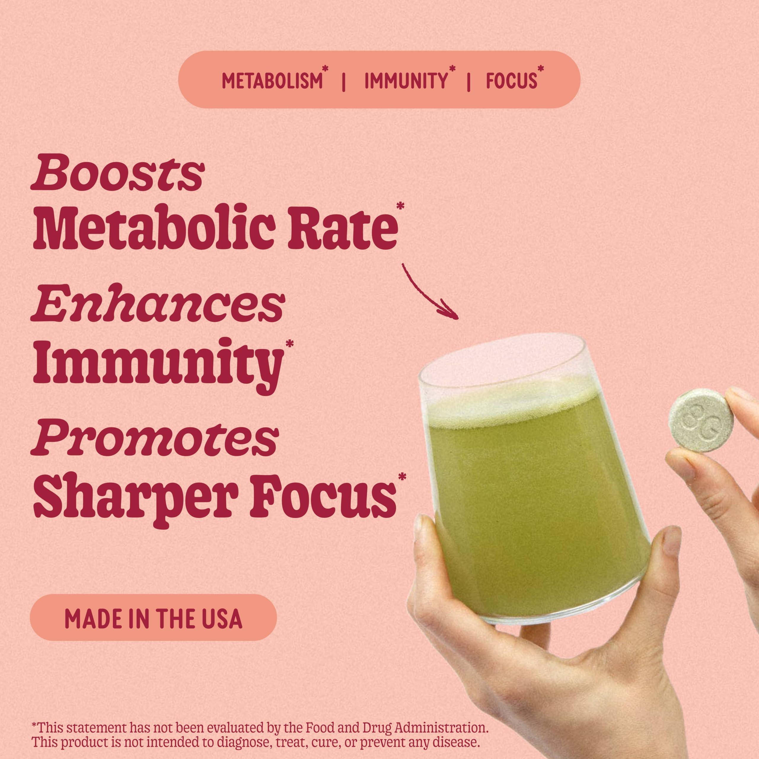 8Greens 8Greens Supergreens Tablets | Super Greens Powder Superfood Tablet, Metabolism Immunity & Focus, Daily Greens Effervescent Tablets, Organic: Aloe Vera, Spirulina, Chlorella, Energy, 10 Servings