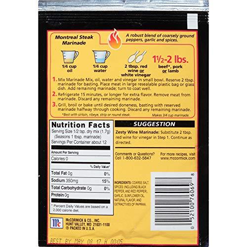 McCormick Grill Mates Montreal Steak Marinade, .71 Oz. (Pack of 4)
