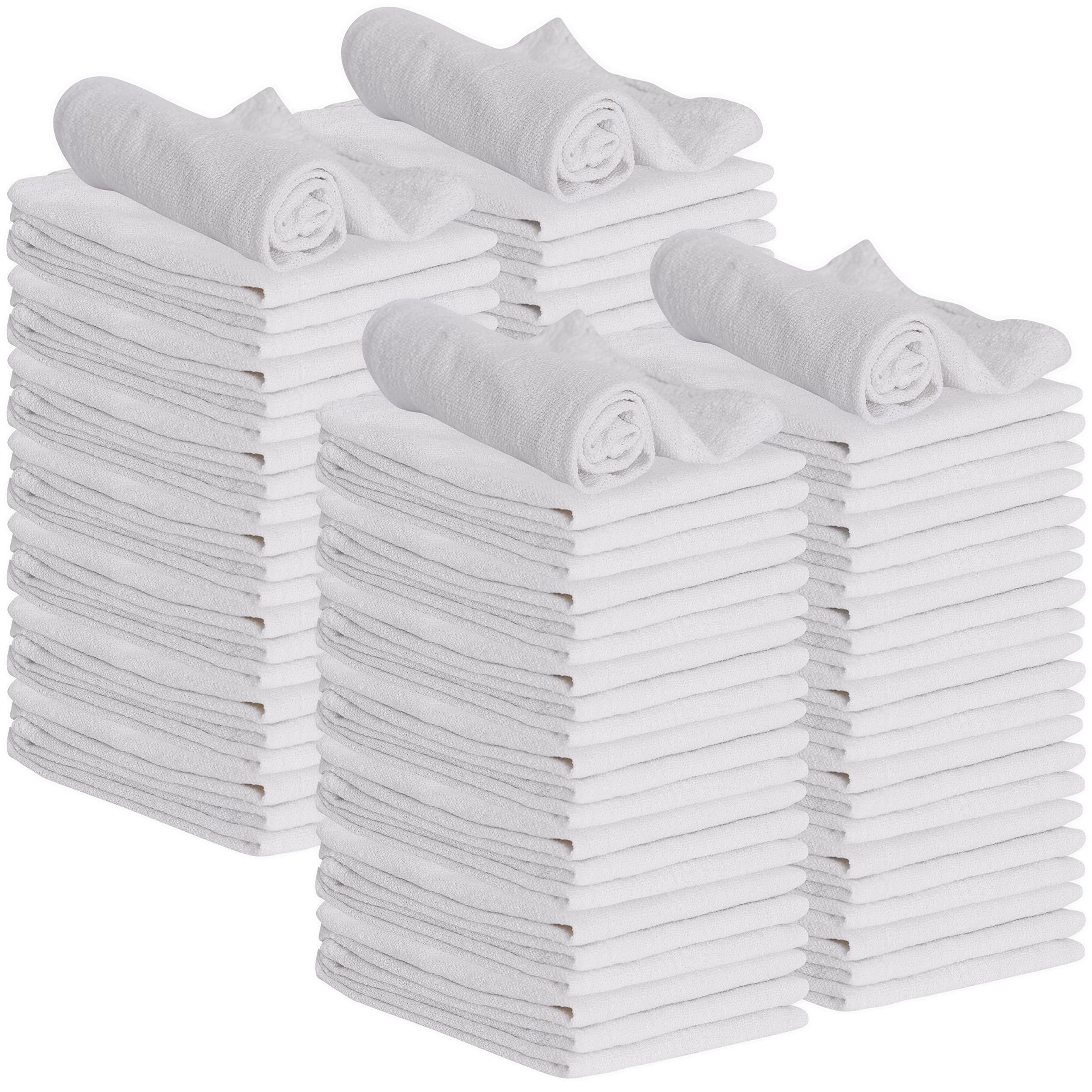 GREEN LIFESTYLE GREEN LIFESTYLE 100 Pack 12x14, White Shop Towels 100% Cotton, Super Absorbent and Durable for Car, Reusable Shop Rags