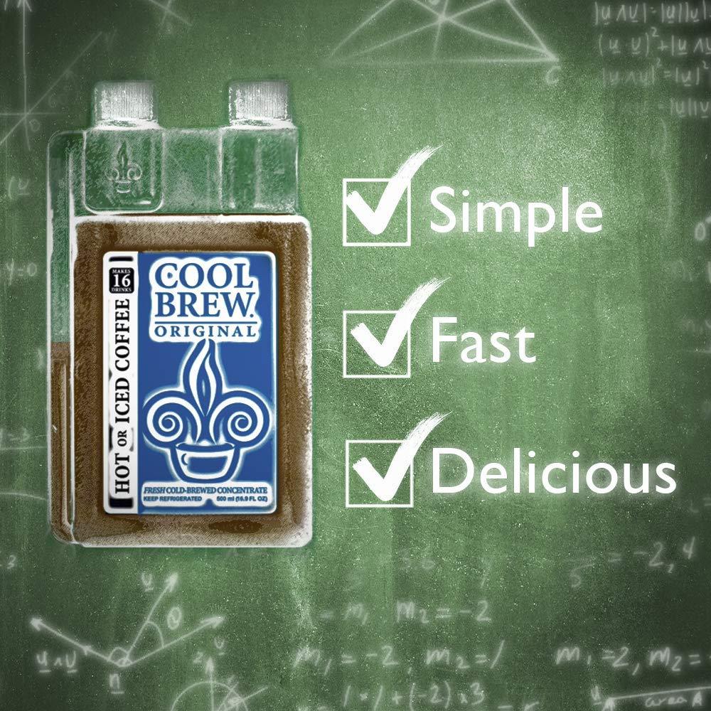 Cool Brew CoolBrew Decaf 6 Pack - 16 DRINKS PER BOTTLE - Fresh Cold Brew Liquid Concentrate - For Iced or Hot Coffee, Unsweetened, No Preservatives