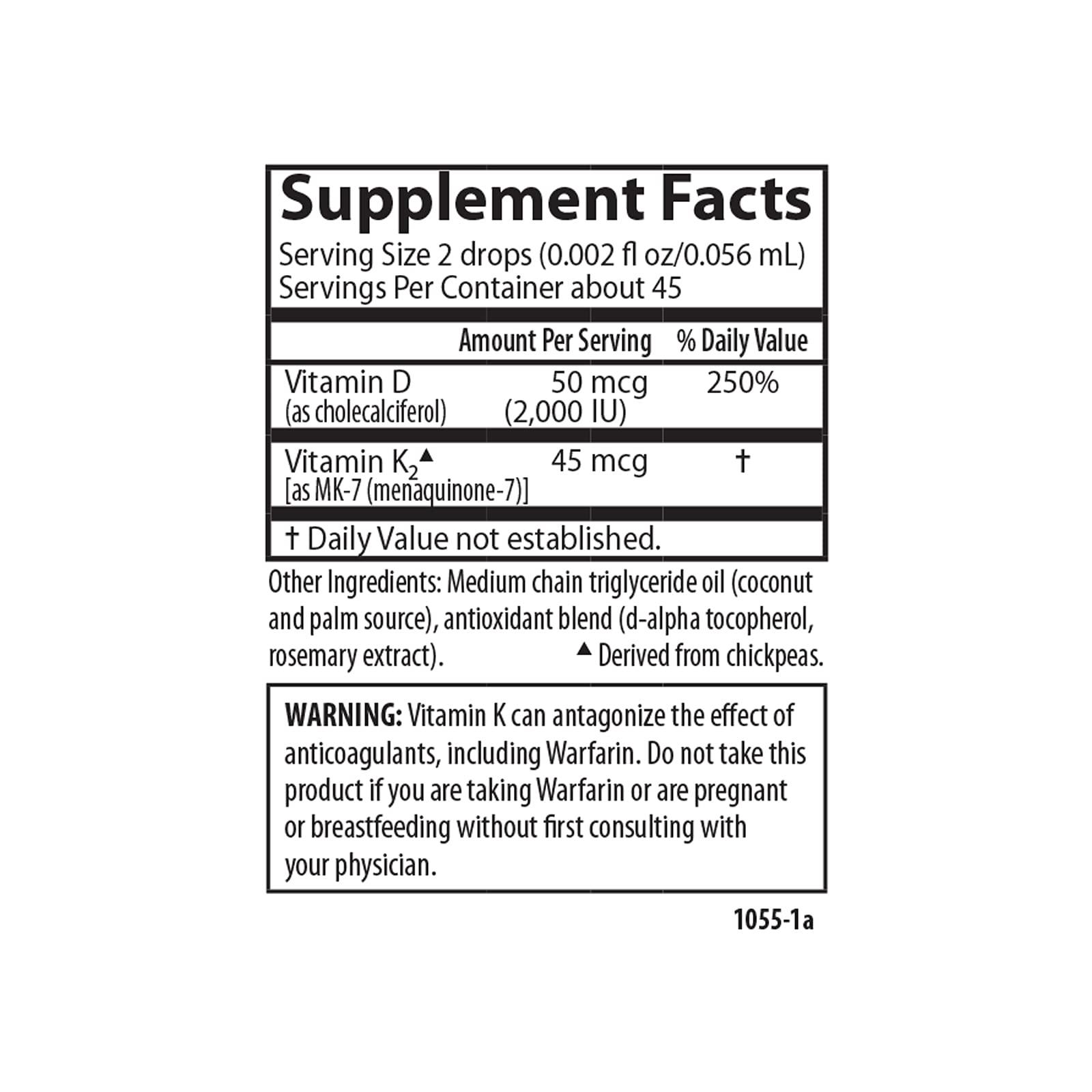 Carlson Carlson - Super Daily D3 + K2, 50 mcg D3 + 45 mcg MK-7, Heart & Bone Health, 90 Liquid Drops, 2.54 ml