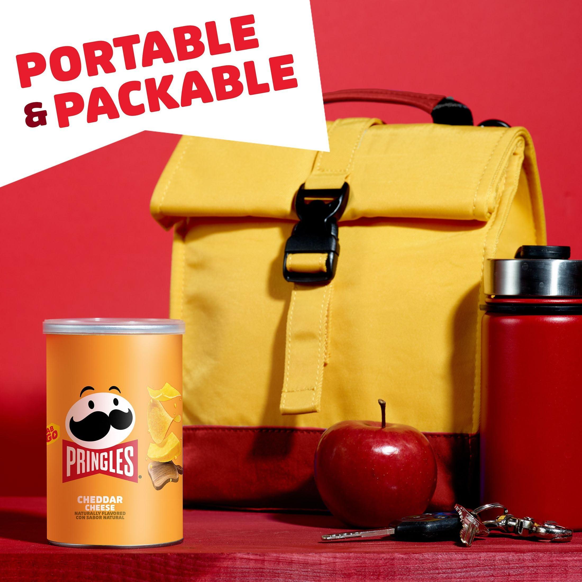 Pringles Pringles Potato Crisps Chips, Lunch Snacks, Office and Kids Snacks, Grab N\' Go, Cheddar Cheese (12 Cans)