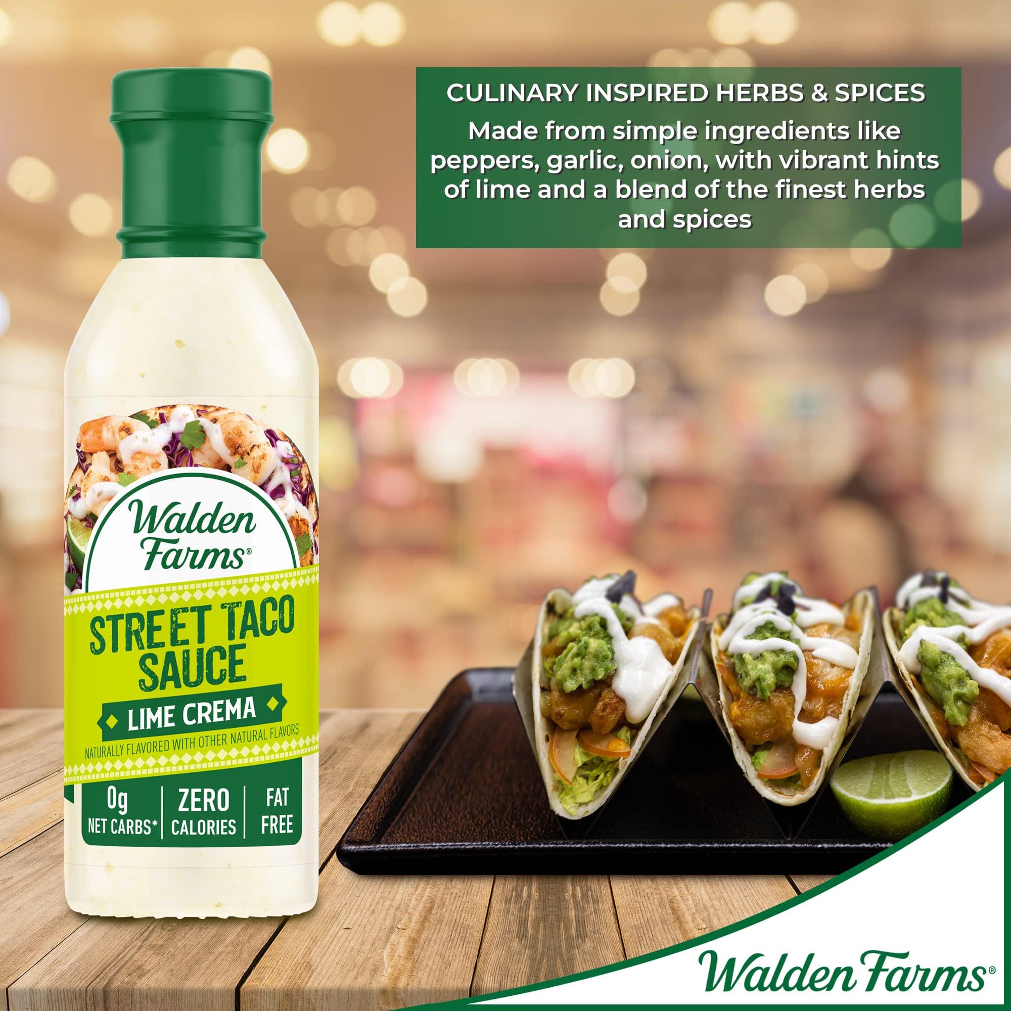 Walden Farms Walden Farms Street Taco Sauce Lime Crema - Calorie-Free, Gluten-Free, Low Carb, Keto-Friendly, Sugar-Free, Tangy Lime Crema Flavor, (12 oz Bottle x 2)