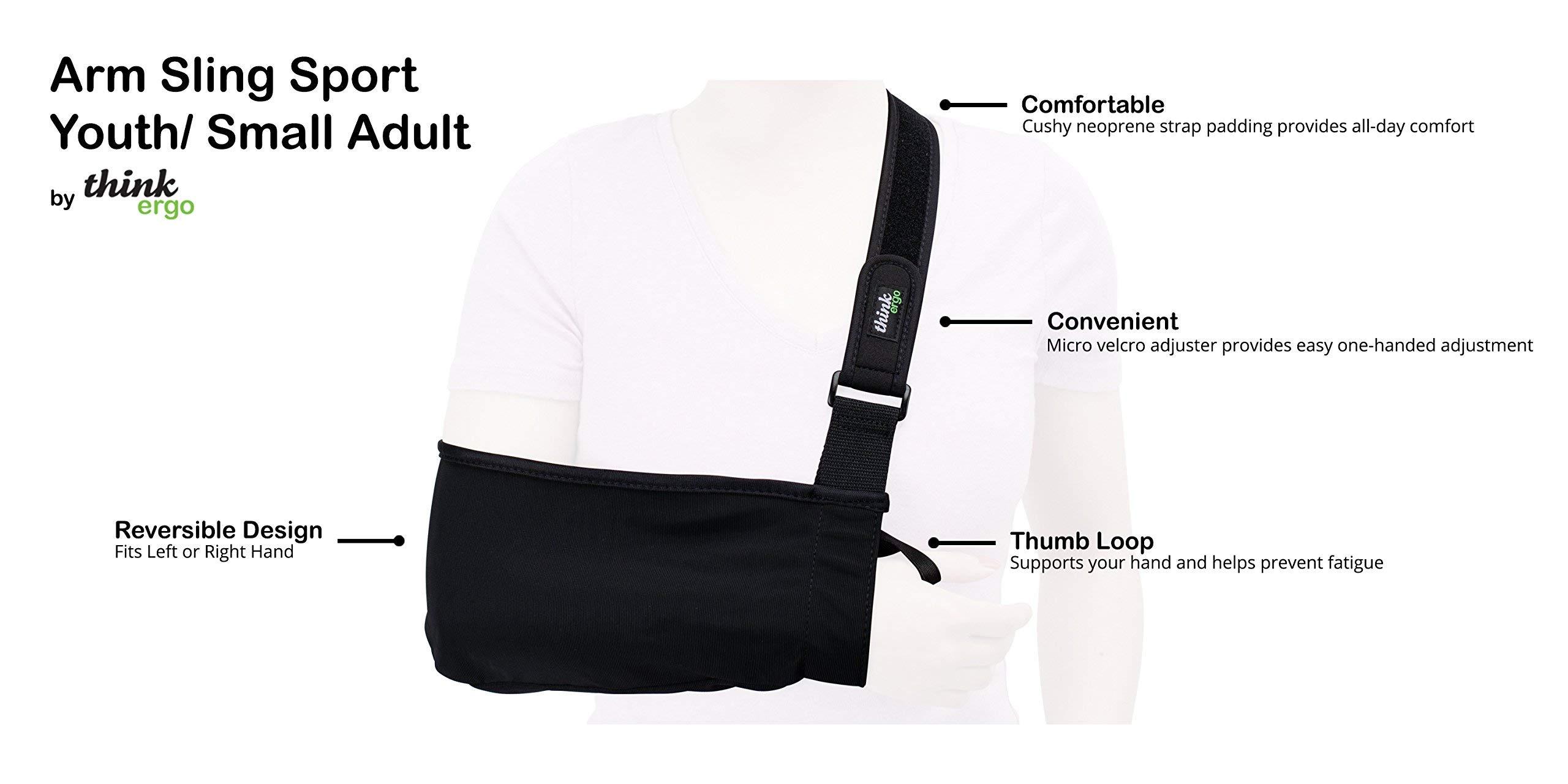 Think Ergo Think Ergo Arm Sling Sport (Small/Youth). Lightweight Medical Sling for Shoulder, Elbow, Wrist Injury Women & Kids