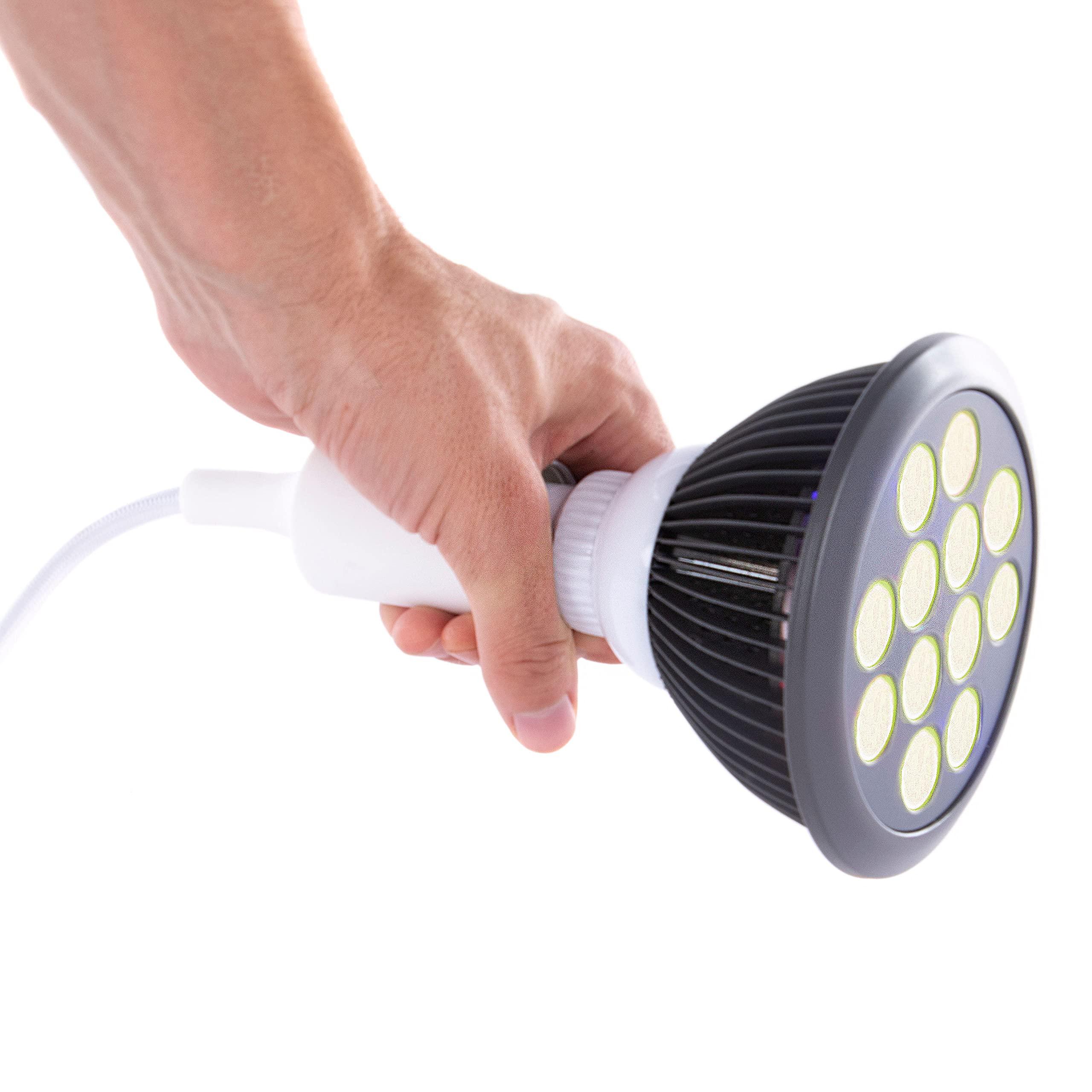 hooga hooga Yellow Light Therapy Bulb Power Cord Included. 590 nm Wavelength. 12 LEDs. High Irradiance, Treatment for Skin. Reduces Dark Spots, Blemishes, Freckles, and Smoothes Skin.