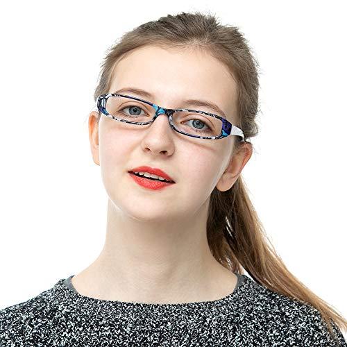 SOOLALA SOOLALA 4-Pair Designer Fashionable Spring Hinge Rectangular Reading Glasses w/Matching Pouch, 4pcs, 3.5