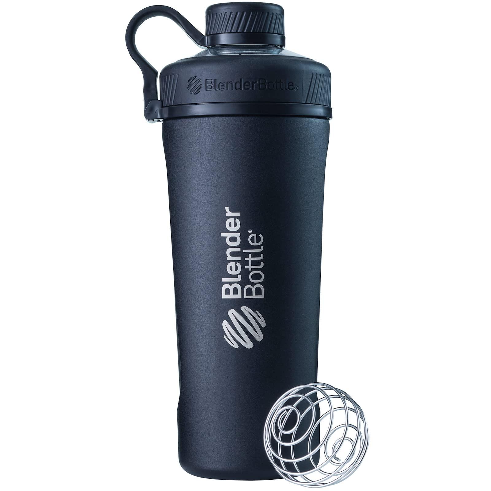 BlenderBottle BlenderBottle Radian Shaker Cup Insulated Stainless Steel Water Bottle with Wire Whisk, 26-Ounce, Matte Black