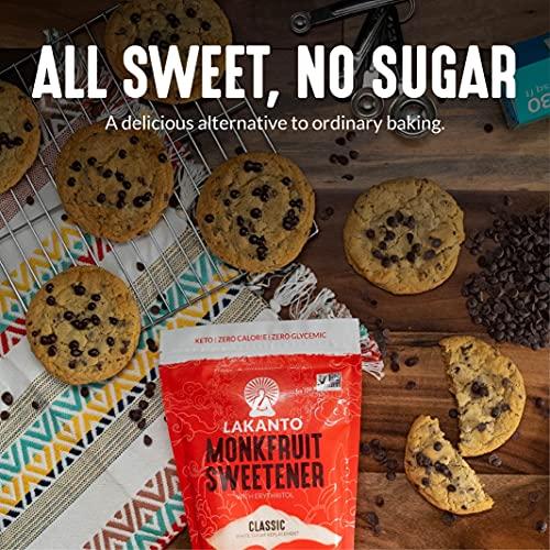 Lakanto Lakanto Classic Monk Fruit Sweetener with Erythritol - White Sugar Substitute, Zero Calorie, Keto Diet Friendly, Zero Net Carbs, Baking, Extract, Sugar Replacement (Classic White - 1.76 lb Pack of 3)