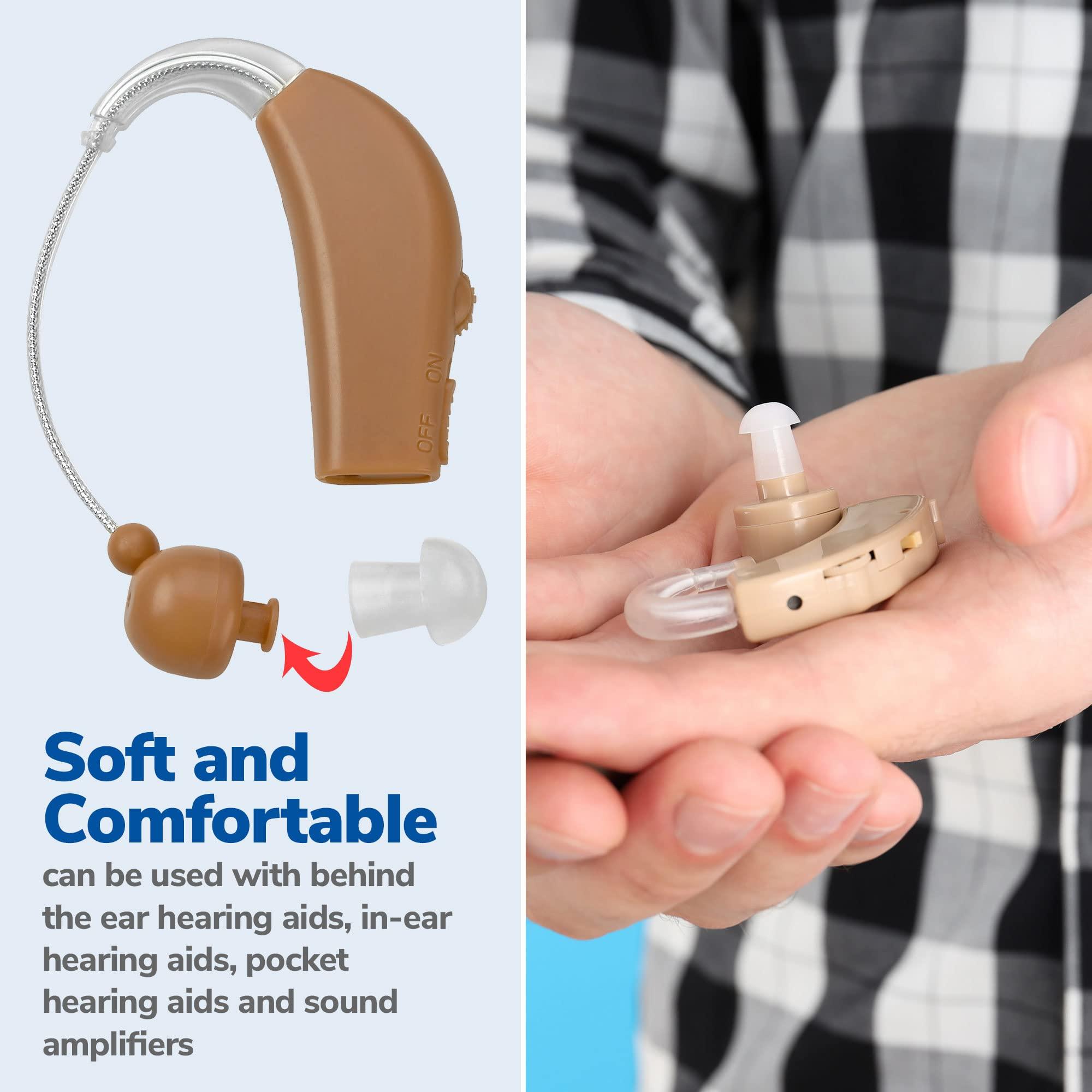 MEDca Hearing Aid Domes - Universal Domes for Hearing Aids - Sizes Small, Medium, Large & X-Large Earbud Replacements and BTE Hearing Sound Amplifiers, 2 Pack