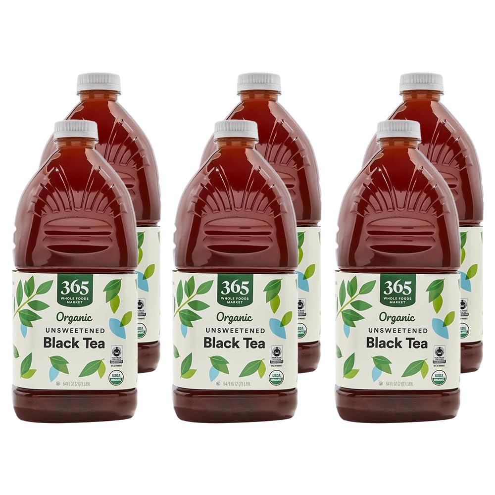 365 by Whole Foods Market 365 by Whole Foods Market, Organic Unsweetened Black Tea, 64 Fl Oz (Pack of 6)
