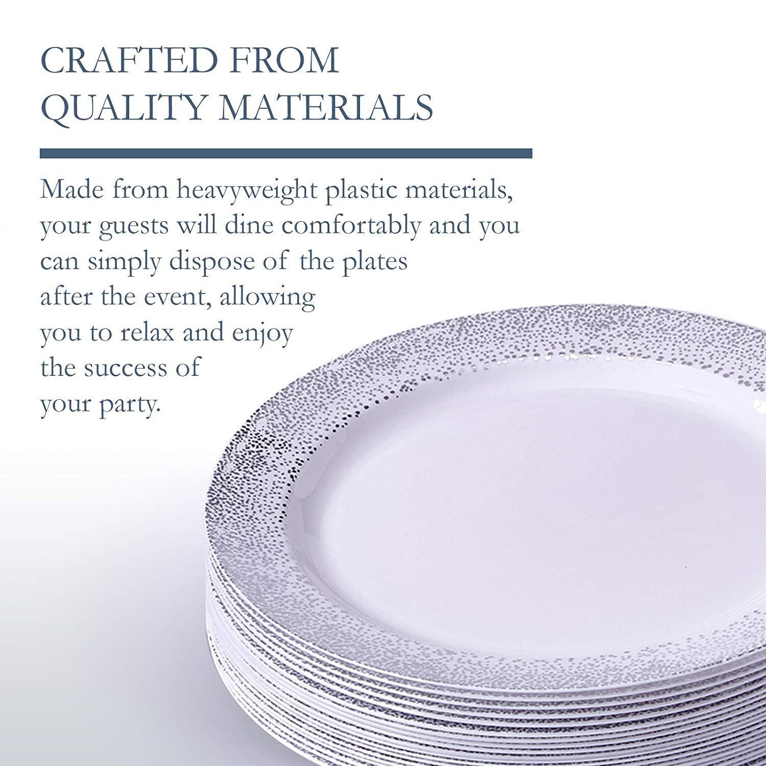 Silver Spoons Silver Spoons DISPOSABLE PLASTIC DINNER PLATES 7.5\' Silver Mist 20 pc