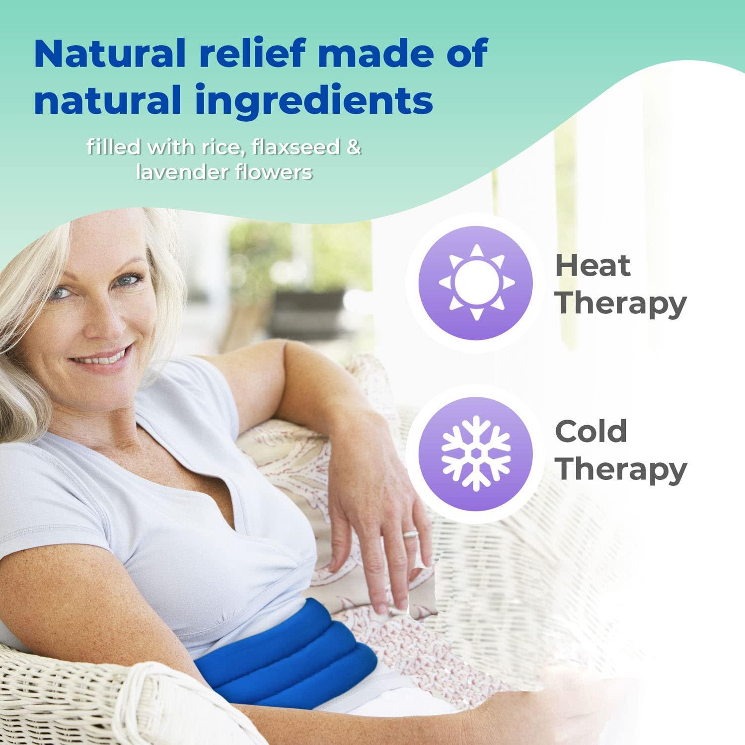 MY HEATING PAD Microwavable Heating Pads for Lower Back and Menstrual Cramps - Moist Microwave Heating Pads for Muscles and Joints - Natural Microwave Hot Packs Heat Pads for Lower Back Pain - 2 Packs Blue