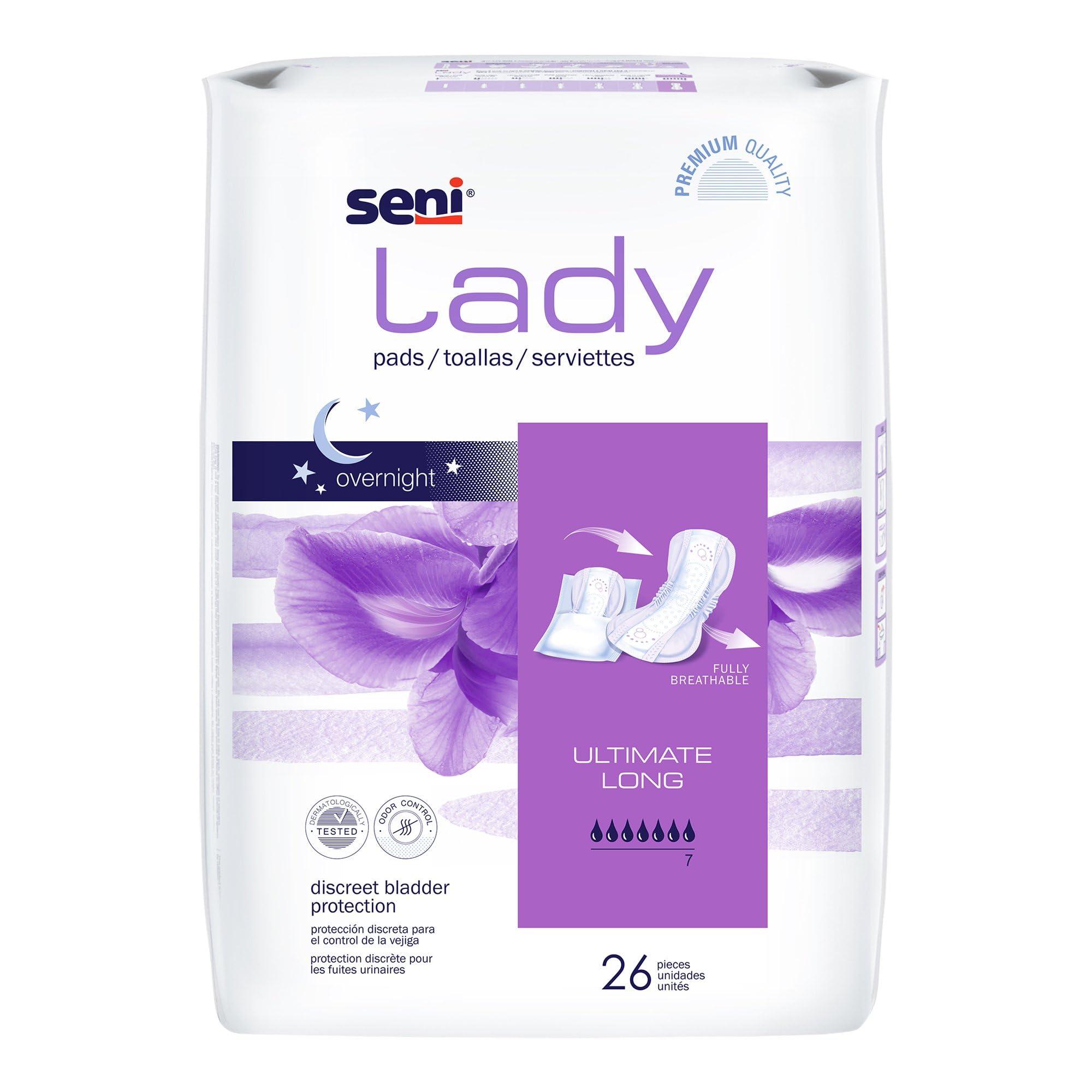 Seni Seni Lady Pads Ultimate Long Overnight, 8PK/208pcs