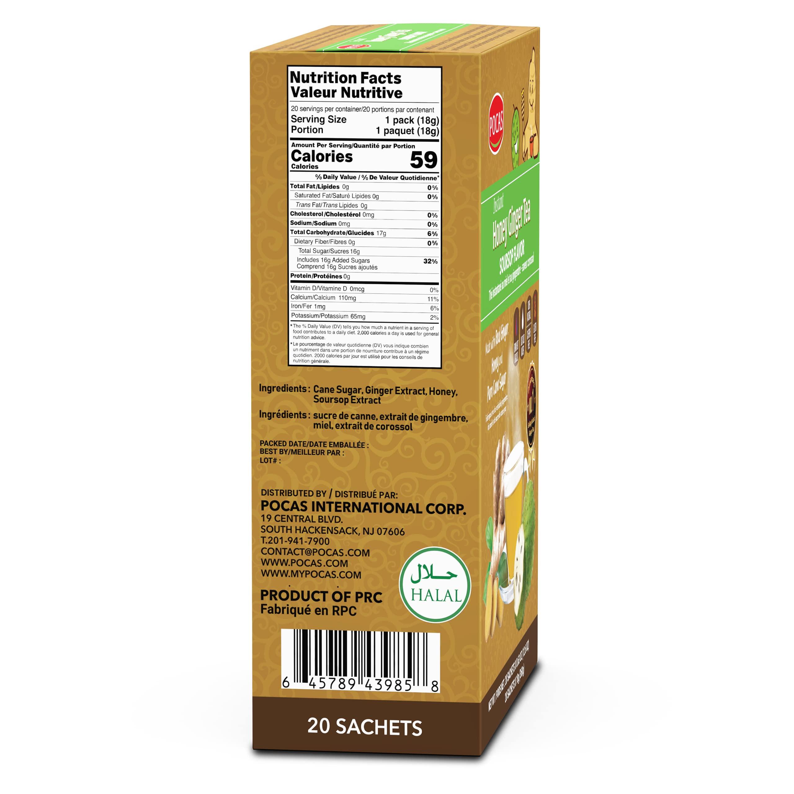 Pocas Pocas Honey Ginger Tea with Soursop 20 Pack