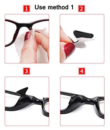 BOJOD Silicone Eyeglass Nose Pads Adhesive Silicone Anti-Slip Nosepads for Eyeglass Sunglasses 12 Pairs 2.8mm Black