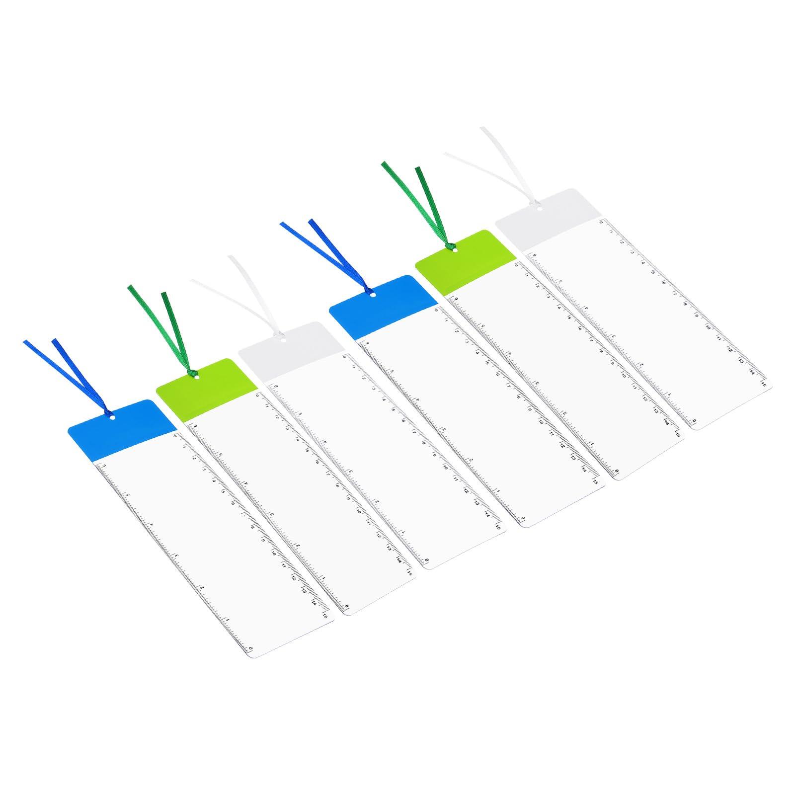 PATIKIL PATIKIL Bookmark Magnifier with Ruler, 6 Pack 3X Magnifying Sheet Page Magnifier Lens for Low Vision People Reading Book Magazine Newspaper, 3 Color