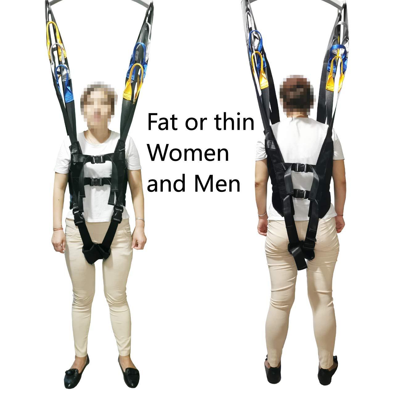 AmyBy Patient Lift Standing Aids Walking Toileting Sling Medical Transfer Belt Fold Up Invalid Full Body Adjustable Strap Support Leg Foot Bariatric Exercisers with Commode Opening Free Black AmyBy