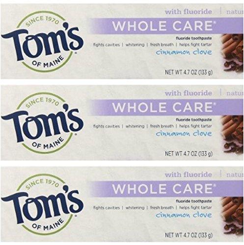 Tom's of Maine Tom's of Maine Natural Whole Care Toothpaste with Fluoride, Cinnamon Clove, 3 Count