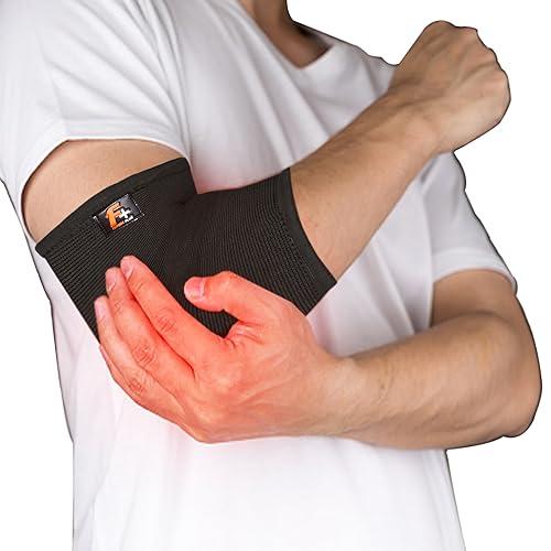 FUTURE PLUS Elbow Support Sleeve Brace | Antislip Elbow Brace Arm Supports for Tennis Elbow, Golfers Elbow, Arthritis, Tendonitis and Joint Pain Relief | Elbow Sleeve For Men\'s and Women(Pair) (XL - 2XL)