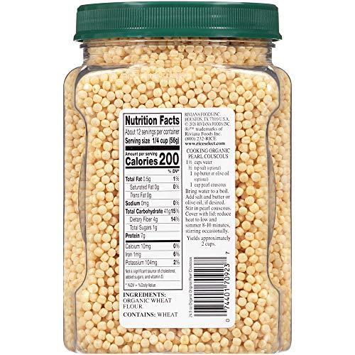 RiceSelect RiceSelect Organic Pearl Couscous, Israeli Couscous, Non-GMO, 24.5 oz (Pack of 4 Jars)