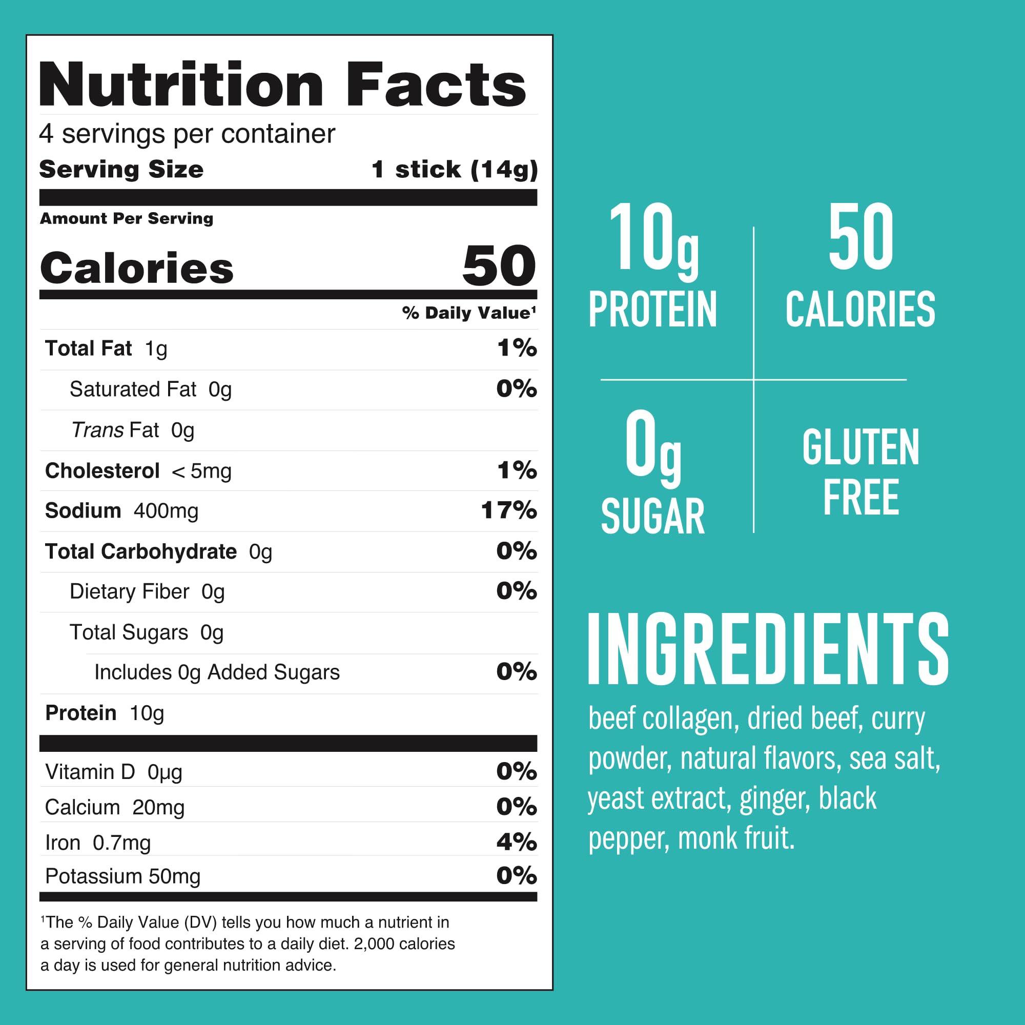 LONOLIFE LonoLife Thai Curry Beef Bone Broth Powder Mix | Grass-Fed, 10g Protein | Collagen-Rich, Keto & Paleo Friendly | Natural Ingredients | 4 Portable Stick Pack Servings