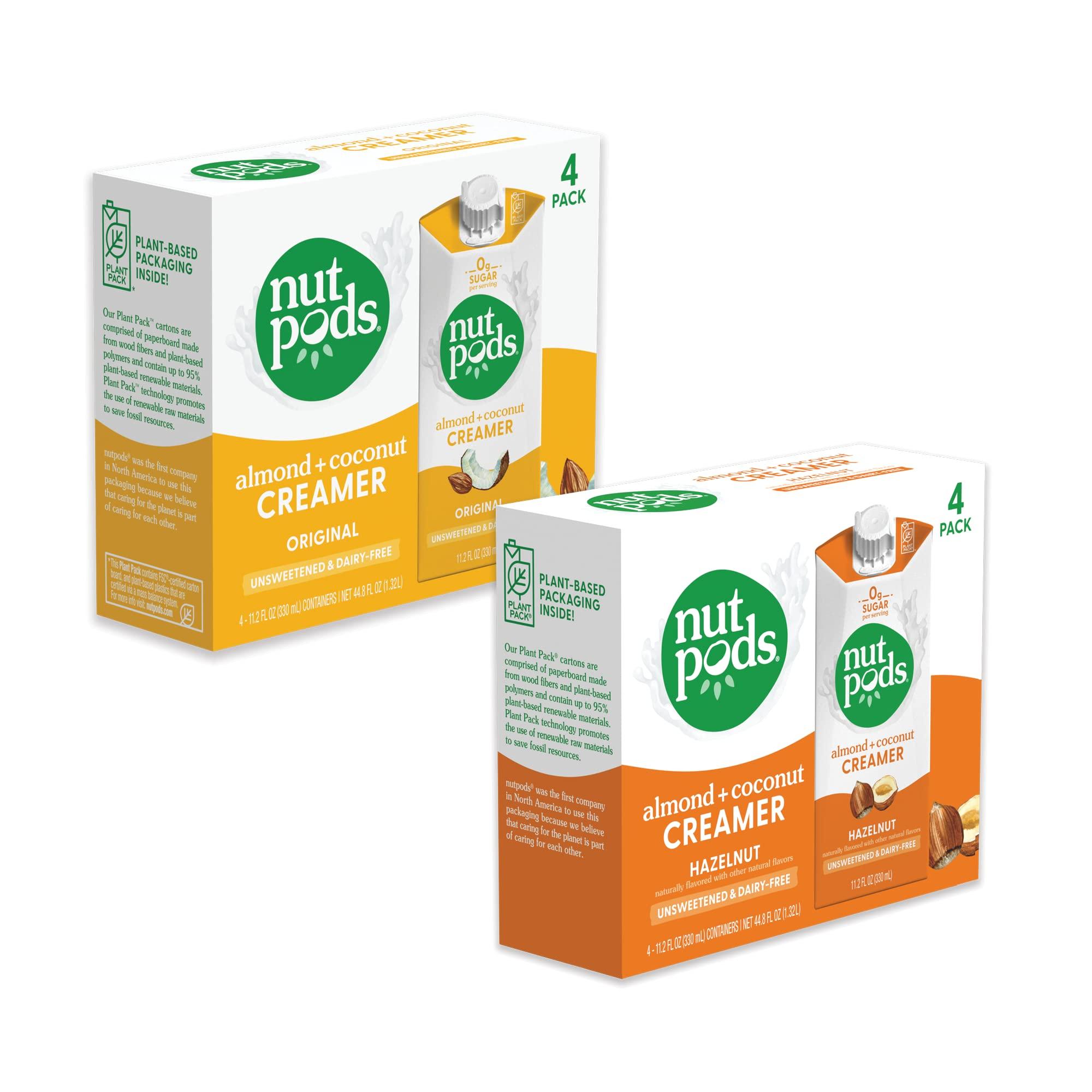nutpods nutpods Non Dairy Coffee Creamer Bundle: a 4 pack of our Original creamer and a 4 pack of our Hazelnut creamer.