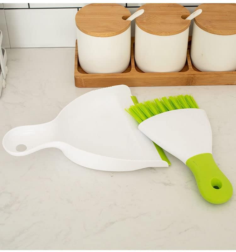 WDDBHSKN Dust pan Broom Brush Dustpan - Small Broom and Dustpan Set,Mini Broom and Dustpan,Small Dustpan and Brush Set for Home Cleaning, Sofa, Desk, Guinea Pig Cage, Cat Litter etc.Light Green