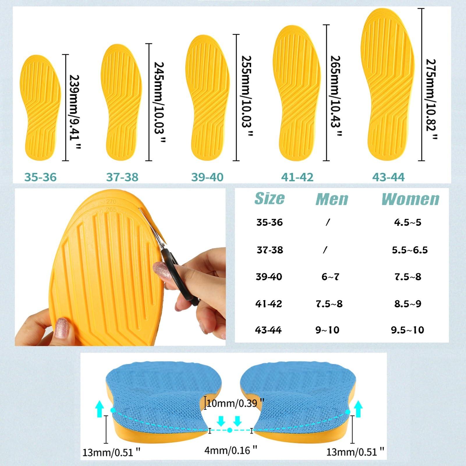 Besnoht Supination Insoles,Arch Support Inserts,Plantar Fasciitis Orthotic Insoles for Rectify Flat Feet,O/XO Type Legs,Bow Legs,Arch Feet Pain,Heel Pain (Color : Supination, Size : 41-42)