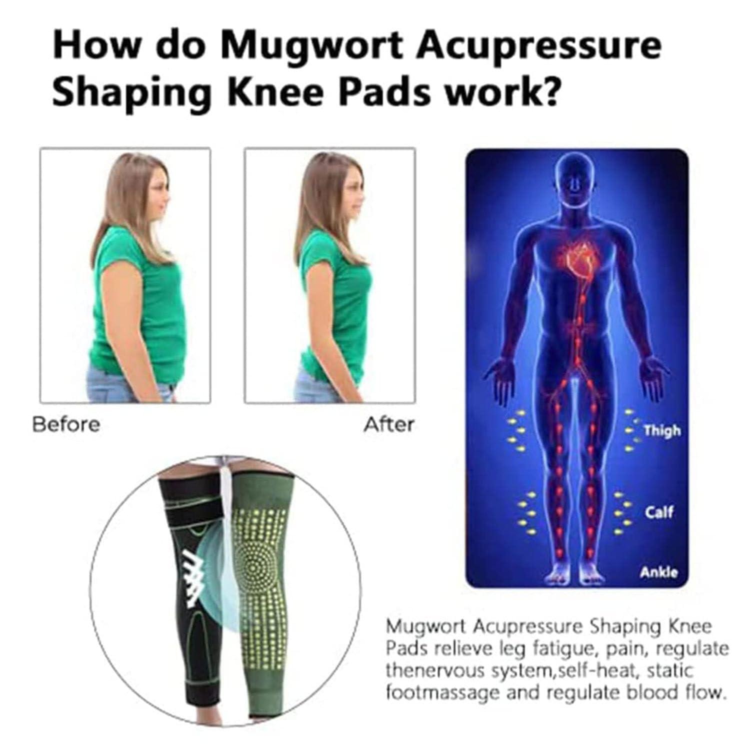 WitmAn WitmAn Radiofrequency Herbal Thermal Knee SupportMugwort Tourmaline Acupressure Self-Heating Shaping Knee Sleeves Pads (green,XL)