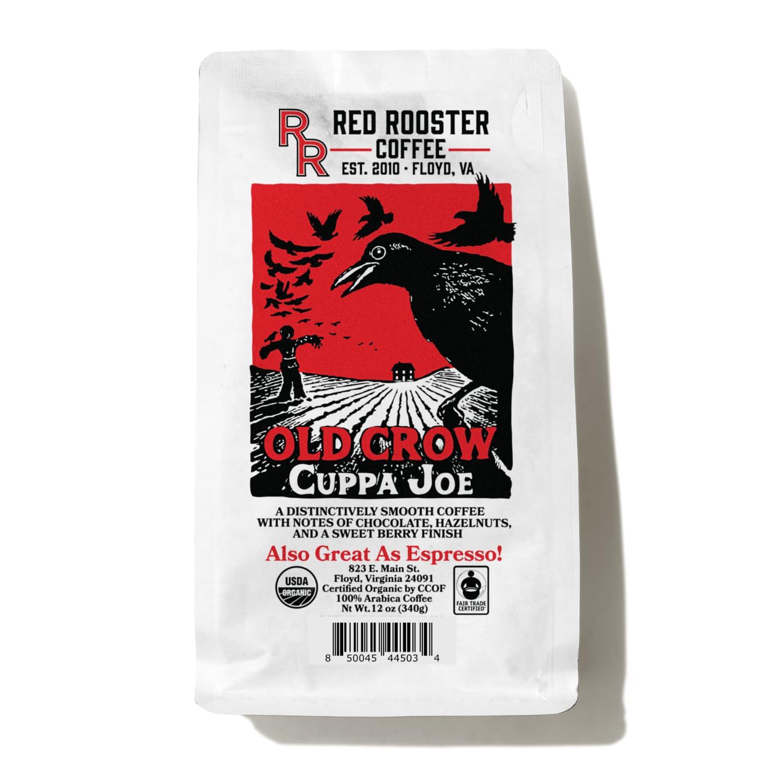 Red Rooster Coffee Roaster Red Rooster Coffee Roaster, Organic Old Crow Cuppa Joe, Whole Bean Coffee - 2 Pound Bag
