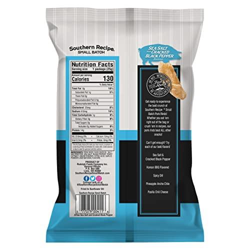 Southern Recipe Pork Rinds Variety Pack | Salt & Pepper, Korean BBQ, & Spicy Dill | Southern Recipe Small Batch Chicharrones | Keto Friendly & Low Carb | Snack Bag (18 Count)