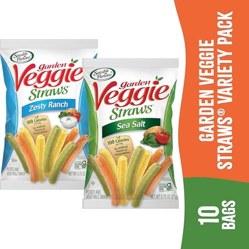 Sensible Portions Sensible Portions Veggie Straws Multi-Pack, Sea Salt and Zesty Ranch Flavor, Gluten-Free Chips, Individual Snacks, 0.75 Ounce Bag, 10-Pack