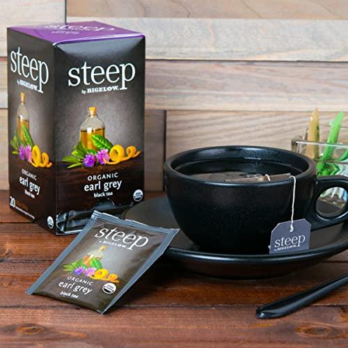 Bigelow steep by Bigelow Organic Earl Grey Black Tea, 20 Count (Pack of 6), 120 Total Tea Bags
