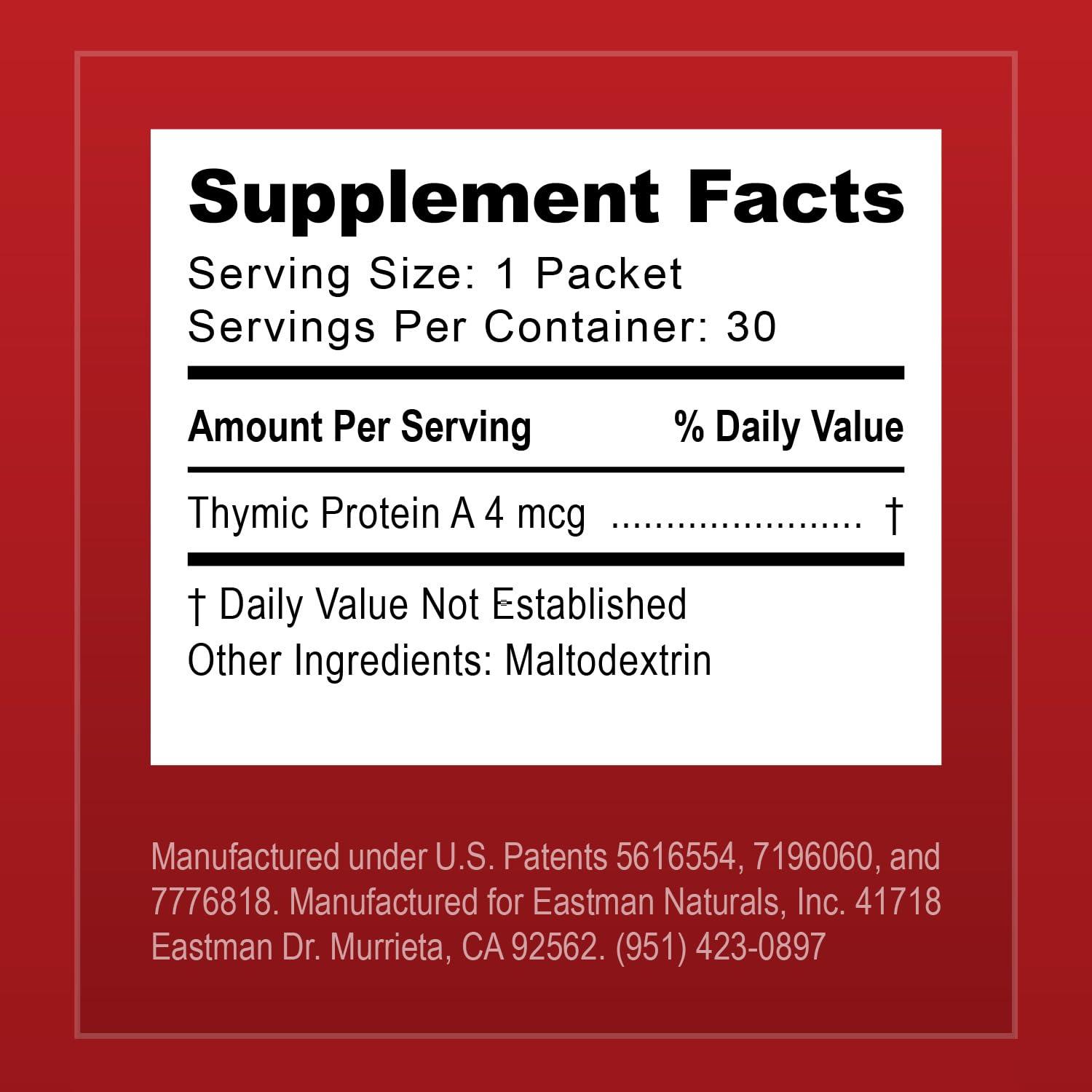 ProBoost ProBoost Thymic Protein A Powder Packets (4 McG TPA) Immune System Support Supplement - All Natural, Non-GMO Formula - 30 Packets