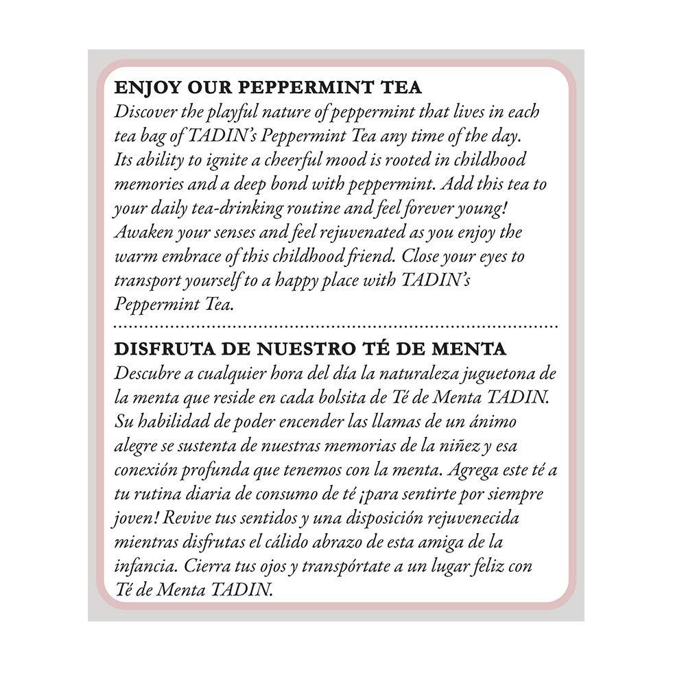 Tadin Herb & Tea \"Menta\" Peppermint Tadin Tea 24 Bags