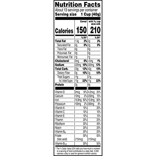 Special K Special K Breakfast Cereal, 11 Vitamins and Minerals, Made with Real Almonds, Family Size, Vanilla and Almond, 18.8oz Box (1 Box)