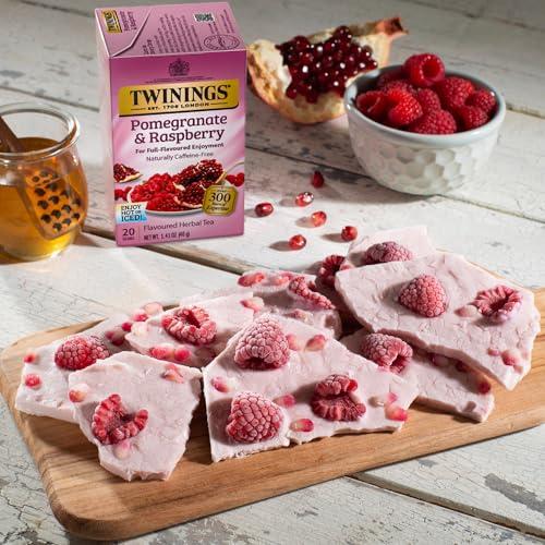 Twinings Twinings Pomegranate & Raspberry Tea - Naturally Caffeine-Free Herbal Tea Bags Individually Wrapped, 20 Count