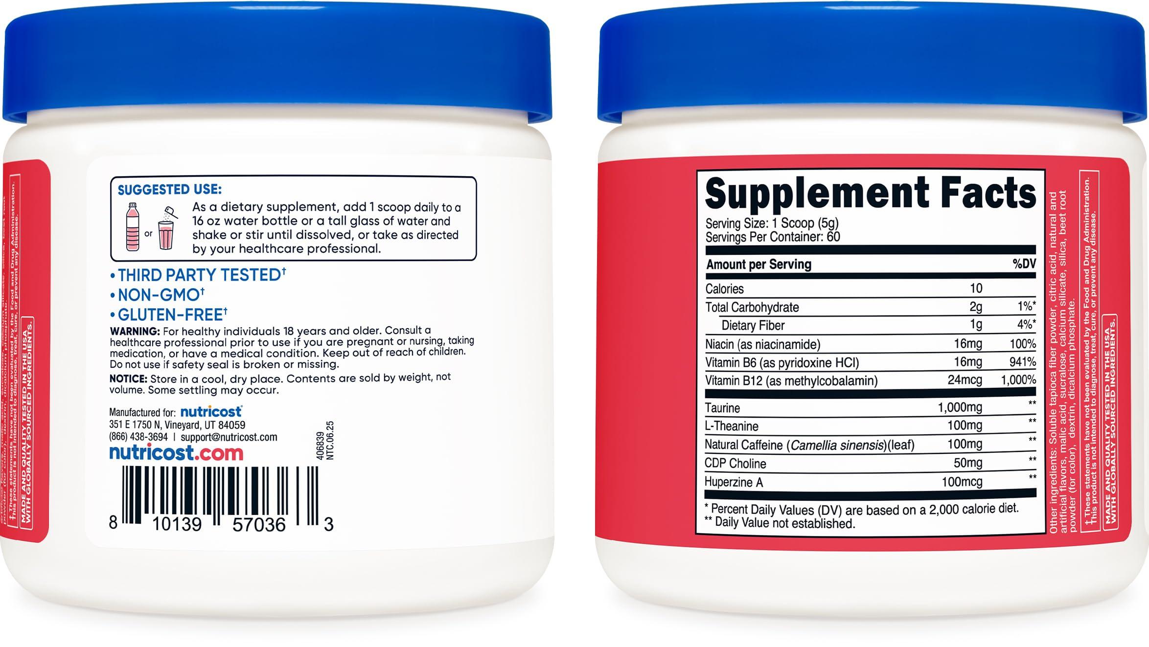 Nutricost Nutricost Energy Complex (Strawberry Kiwi) (60 Servings) - Clean Energy Powder, 300g Dietary Supplement