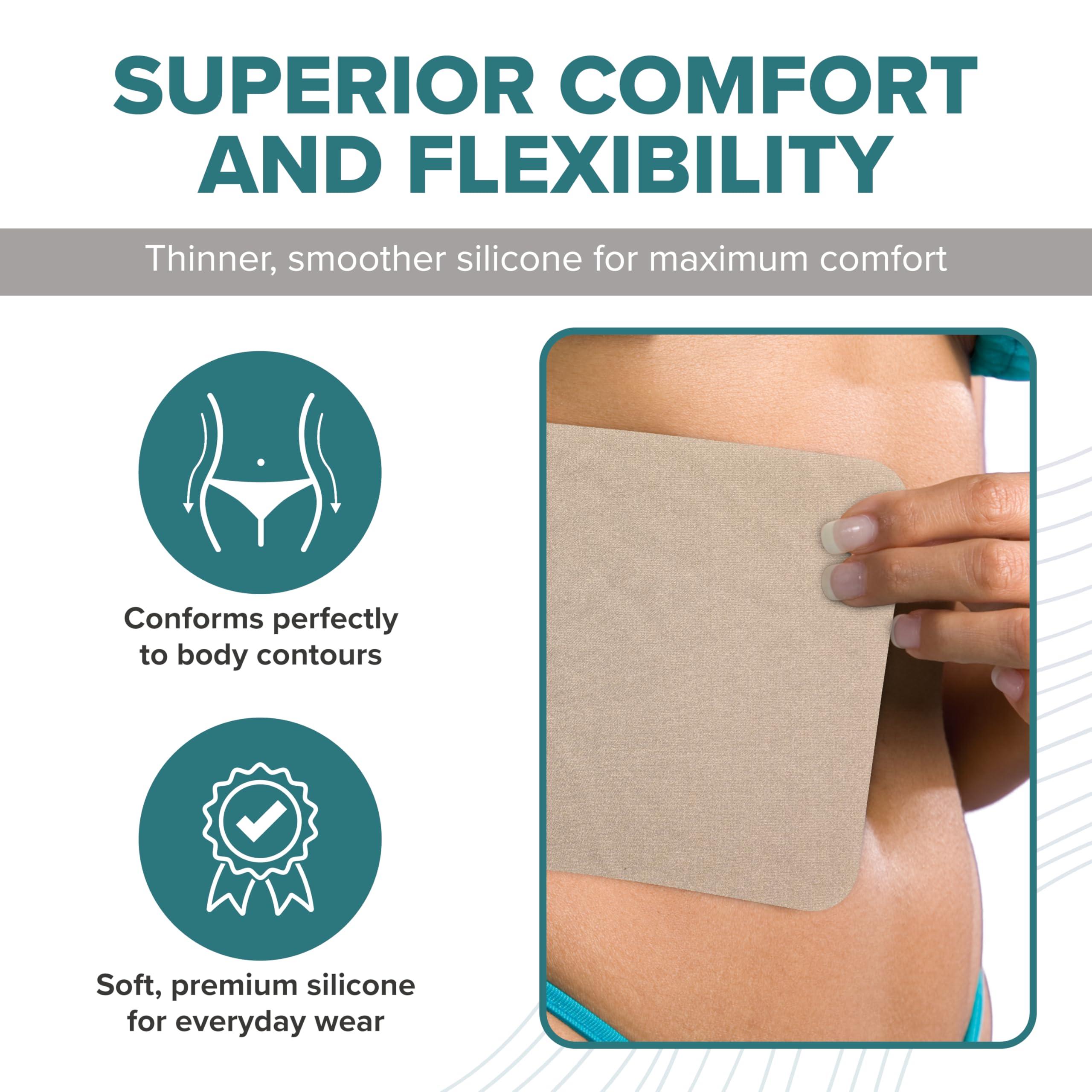 BIODERMIS Epi-Derm Large Sheets, Premium Grade Silicone Scar Sheets for C-Section, Tummy Tuck, Hysterectomy & Cardiac Surgery Scars, Easy To Use & Reusable Silicone Gel Sheets for Scars, 11 x 15.75 in - Natural