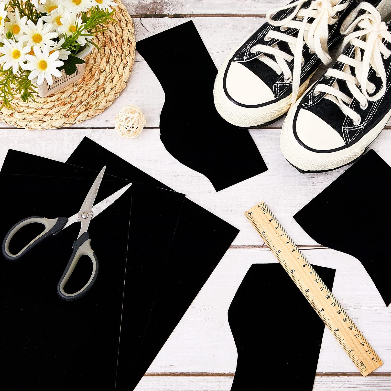 Dunzy Dunzy 5 Pcs Stick on Self Adhesive Suede Soles for Dance Shoes 8.6 x 11.8 Inch Non Slip High Heeled Shoe Protector, Artificial Leather Sheets Friction Reducing Dance Sole Suede Shoe Sole Pads (Black)