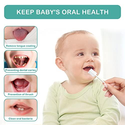 Geyfun Geyfun Baby Tongue Cleaning, 43-Pack Infant Baby Tougue Cleaner, Disposable Baby Gum Brush Newborn Mouth Cleaner Dental Care for 0-36 Month Baby + 1 Finger Toothbrush with Case