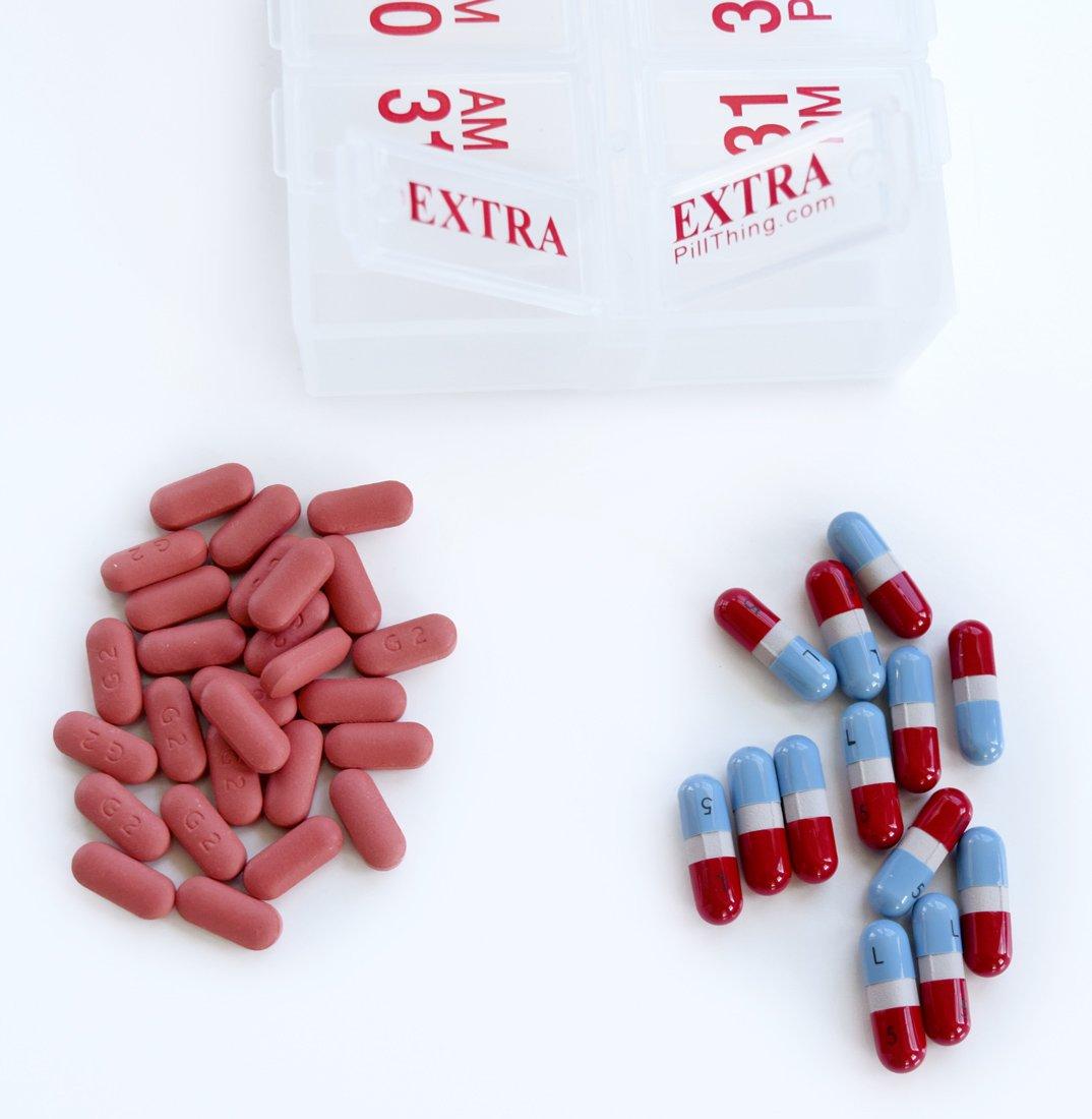 PILL THING Twice-a-Day Monthly Pill Box Planner Set - AM & PM Medication Organizer for 31 Days! Set Contains 2 Organizers for One Month. (Clear - 31 Day AM/PM -1 Pack)