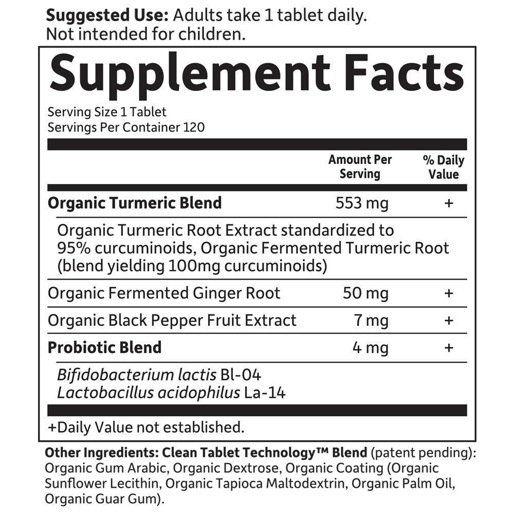 Garden of Life Garden of Life Organics Extra Strength Turmeric Inflammatory Response 120 Tablets-100Mg Curcumin (95% Curcuminoids) Black Pepper, Probiotics, Organic Non-GMO Vegan Gluten Free Herbal Supplement