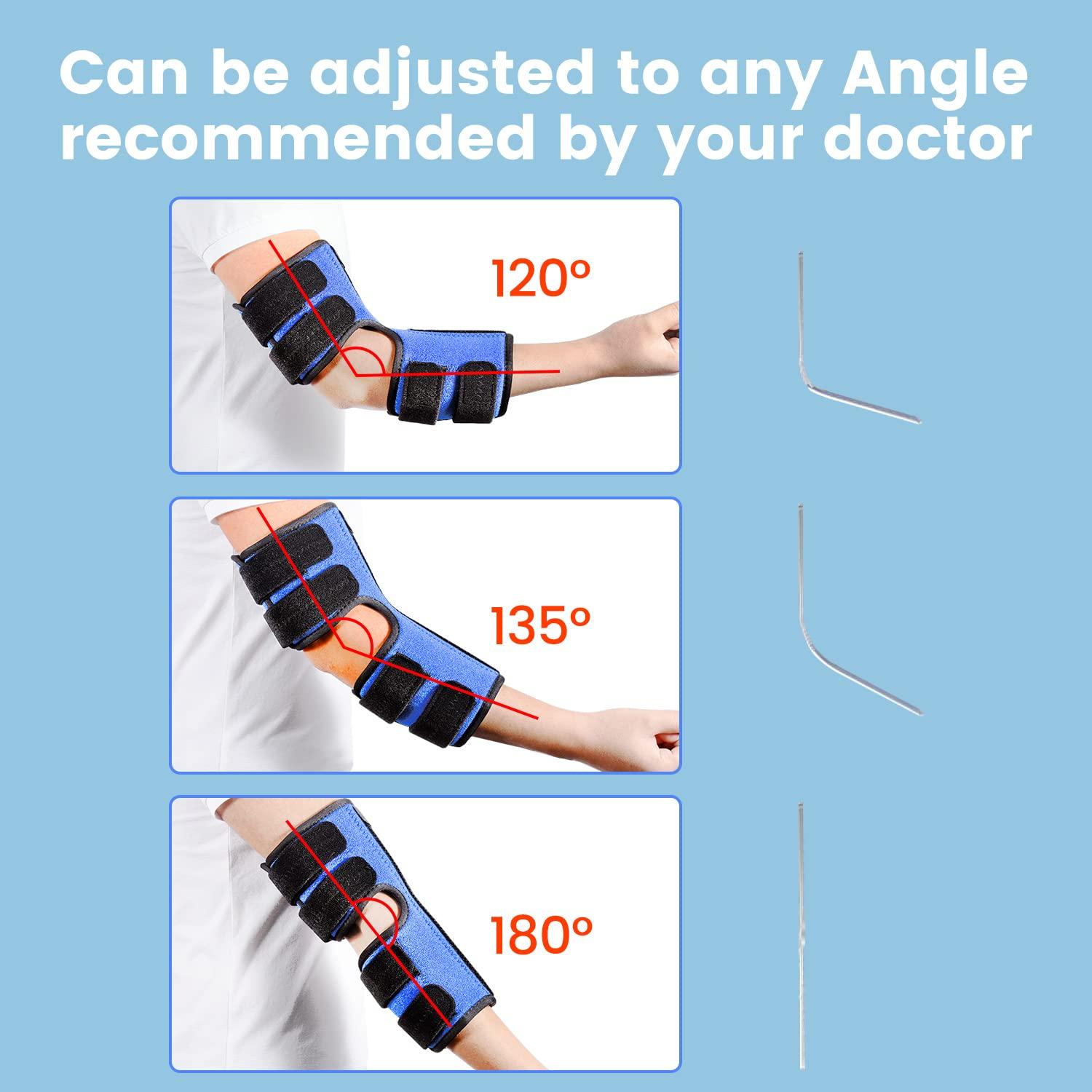 Sylong Elbow Brace, Night and Day Splint for Ulnar Nerve Entrapment for Left and Right, Cubital Tunnel Syndrome Physical Therapy and Recovery, Arm Immobilizer for Sleep and Work, for Woman, Man - L/XL