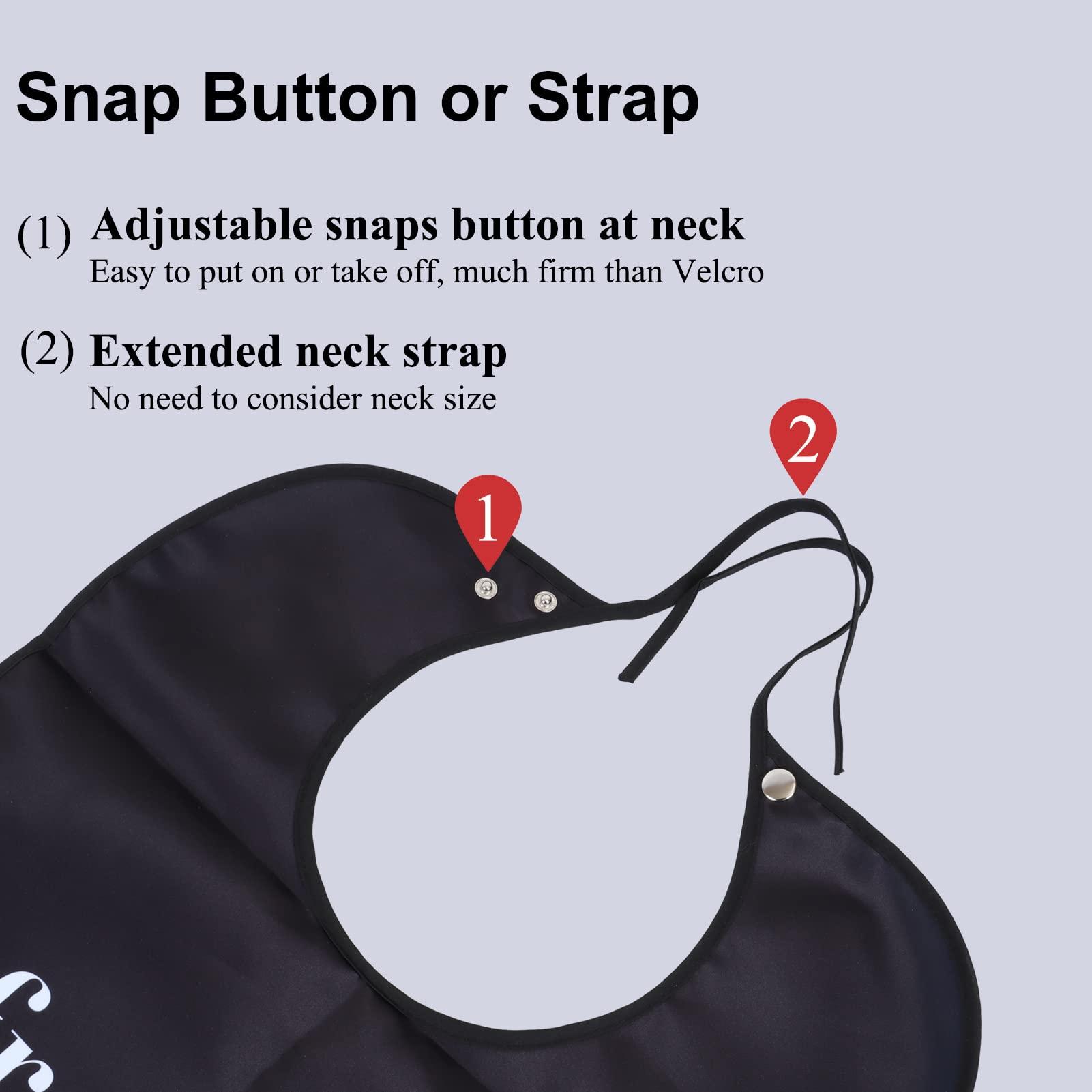 Wentur Funny Adult Bibs for Men Washable Reusable - Waterproof Adult Bibs for Eating with Crumb Catcher - Adjustable Dining Clothing Protectors for Adults Seniors Elderly (1 Pack)