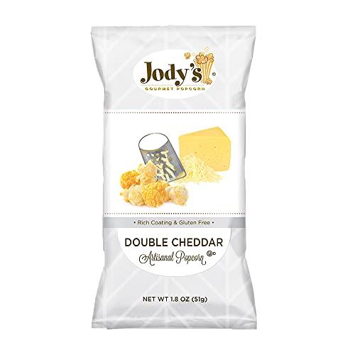 Jody's Gourmet Popcorn Jody’s Gourmet Popcorn Variety 6.5oz 4 Pack. Caramel Corn and Double Cheddar. Delicious, Rich, Savoury Popcorn. Gluten-Free, No Preservatives, Kosher Certified, Made with Non-GMO Popcorn Kernels