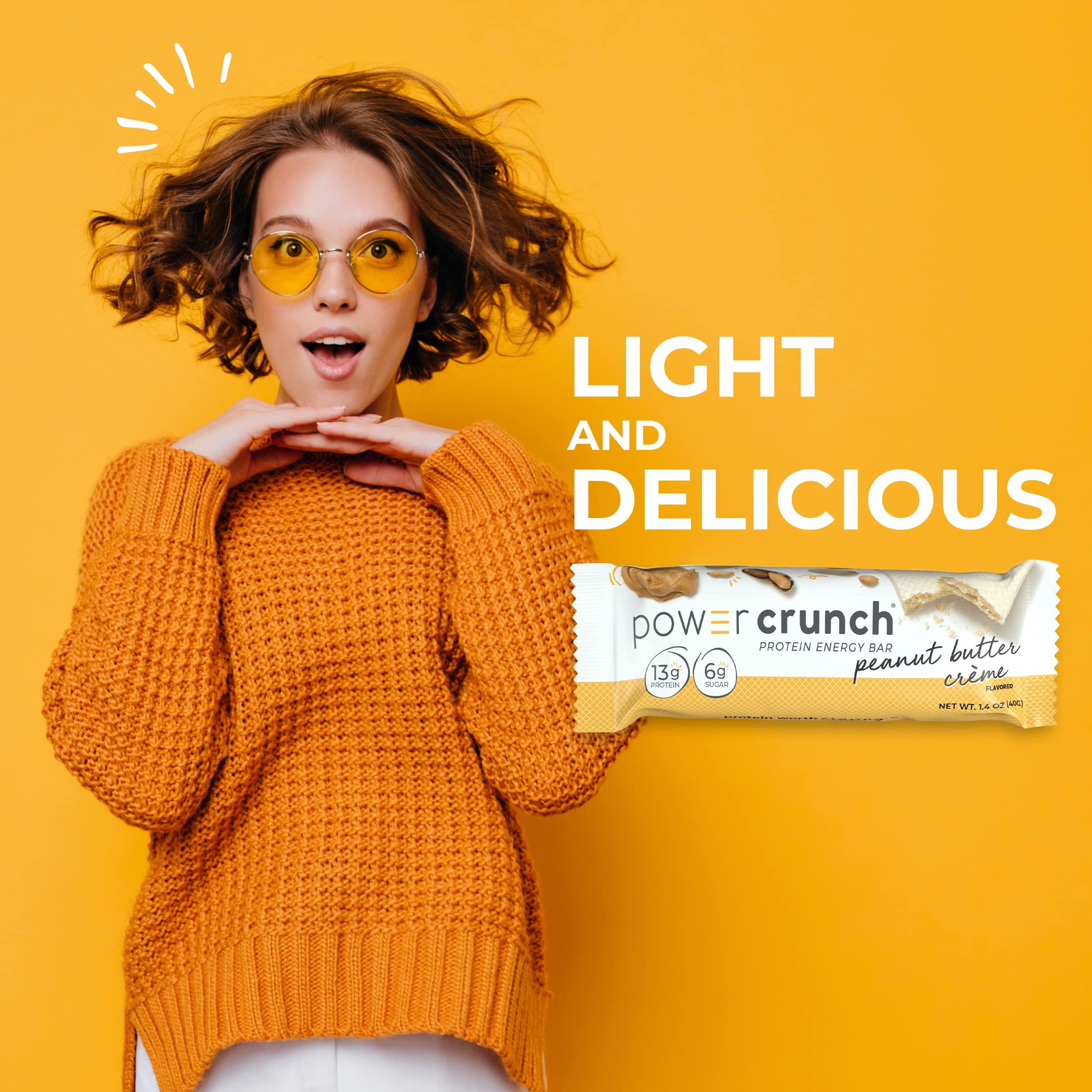 Power Crunch Power Crunch Protein Wafer Bars, High Protein Snacks, Peanut Butter Crme and Strawberry Crme, 1.4 Ounce (12 Count) Bundle